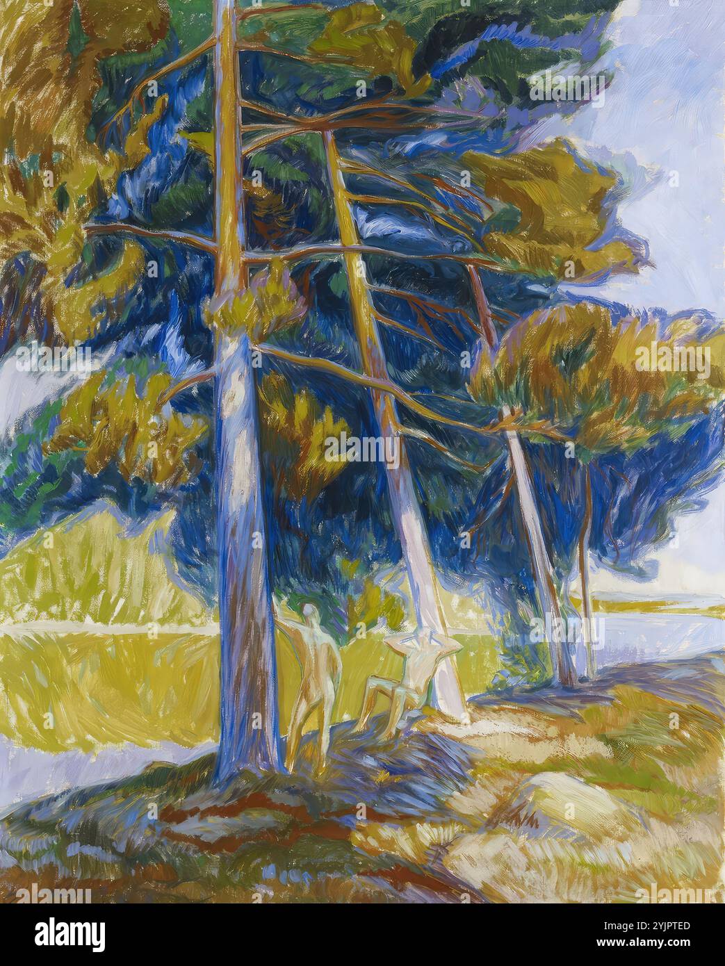 Parviainen, Oscar, Werkname: Hirttopaikki, 1909, Zeilenätzung, Grafiken, Plattenbreite 13,1 cm, Plattenhöhe 24,5 cm, Blattbreite 22,9 cm, Blatthöhe 35,6 cm Stockfoto