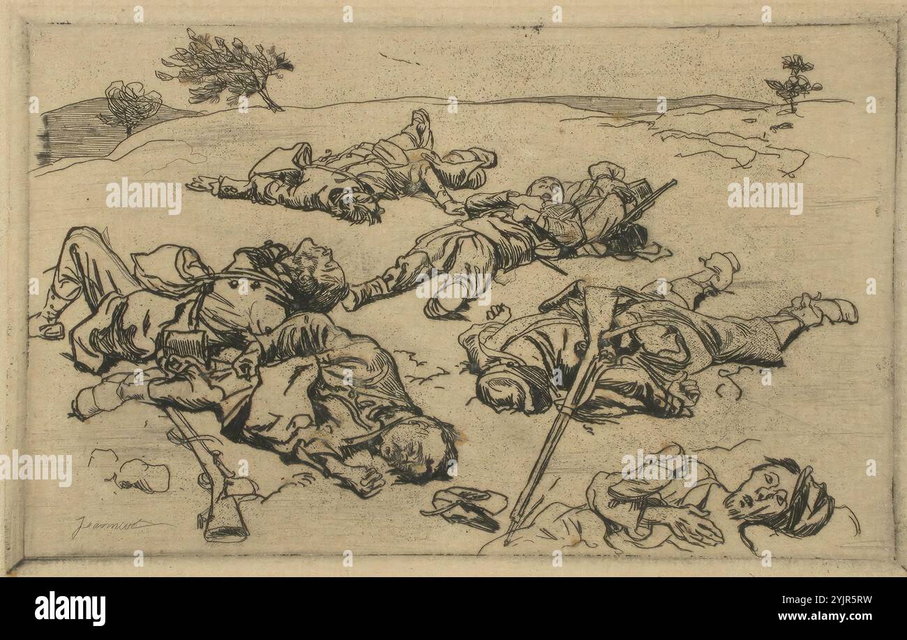 Jeanniot, Pierre-Georges, Arbeit, tot, Ätzen, Grafiken, Plattenbreite 22 cm, Plattenhöhe 14 cm, Blattbreite 35,4 cm, Blatthöhe 24 cm, Bildbreite 11,9 cm, Bildhöhe 13,1 cm Stockfoto