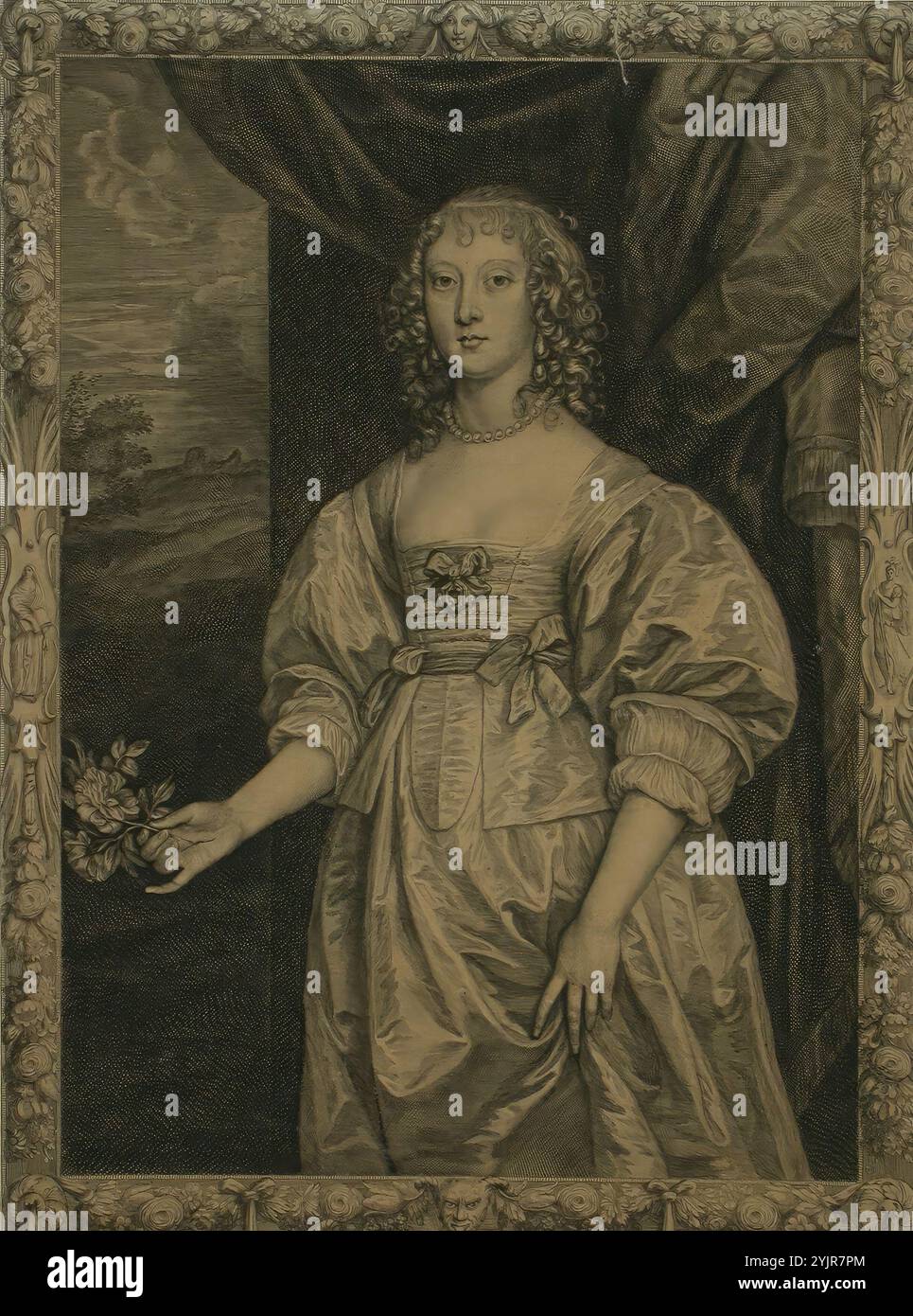 Lombart, Pierre, Erfinder: Anton van Dyck, Work, Elizabeth, Gräfin von Devon (1000–2000), Gravur, Grafiken, Blattbreite 23,6 cm, Blatthöhe 34 cm Stockfoto