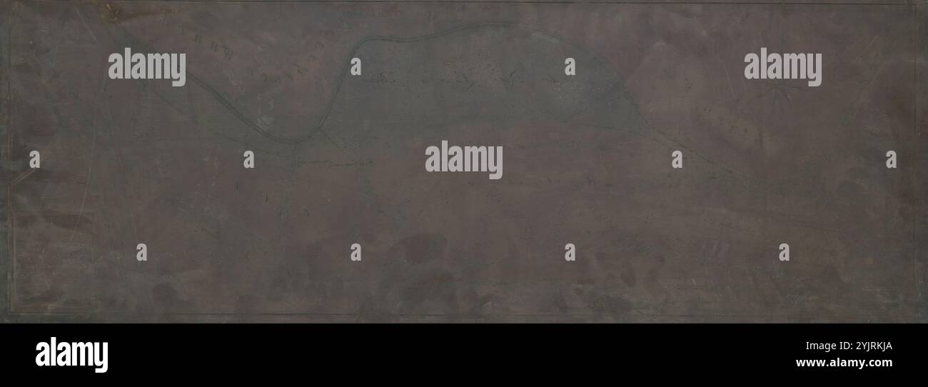 Kupferplatte mit der Karte des Flusses der Oude Maas von Lint und Krabbe, 1770, Karte der Oude Maas um die Fleine und Krabbe (...) (Titel auf Objekt), Kupferplatte, Druckerei: Leonardus Schenk Jansz (erwähnt auf Objekt), Kartograph: Melchior Bolstra (erwähnt auf Objekt), Verlag: Landsdrukkkerij (zugeschrieben), Haag, 1771, Kupferstich, Kupferstich, Druckverfahren Höhe 344 mm x Breite 953 mm, Motiv, Oude Maas Stockfoto