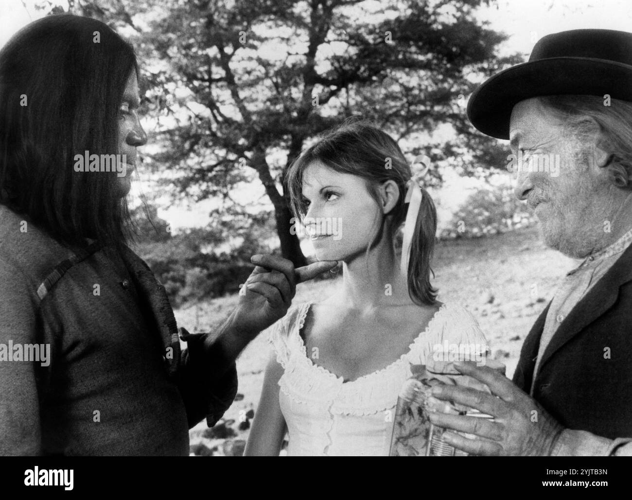 Oliver Reed, Kay Lenz, Strother Martin, am Set des Westernfilms „The Great Scout and Cathouse Thursday“, United Artists, 1976 Stockfoto