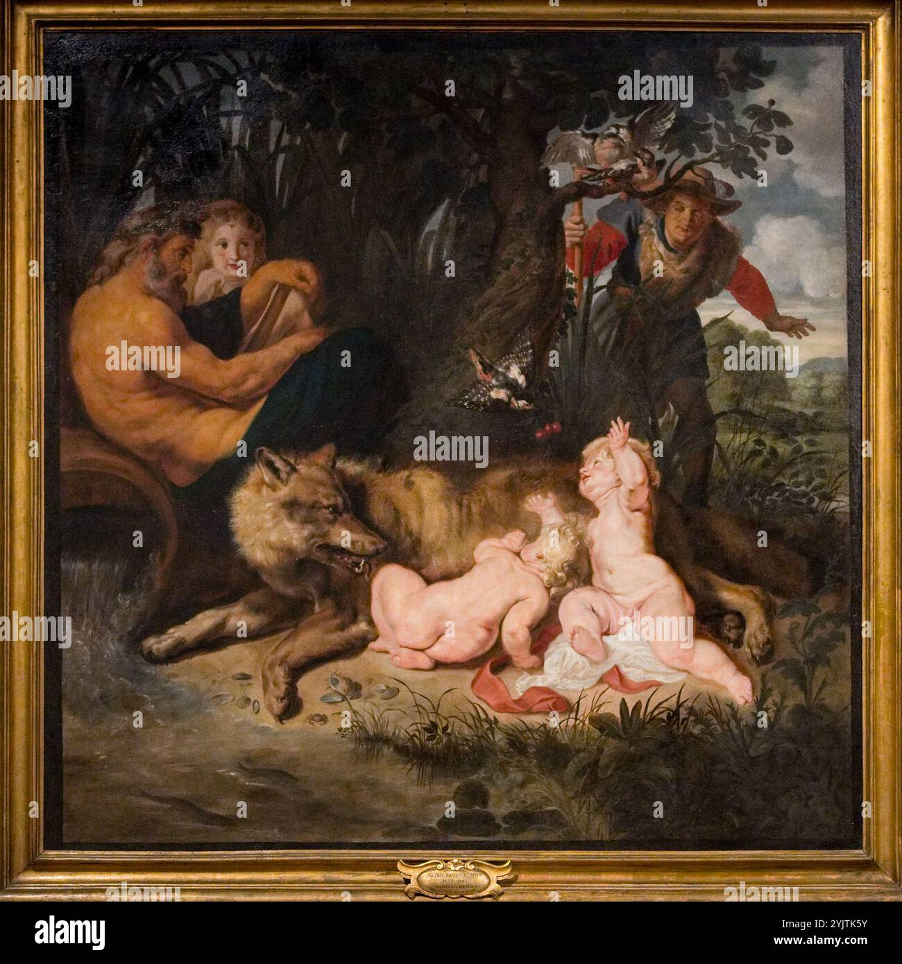 Romulus und Remus gemalt von Rubens Stockfoto