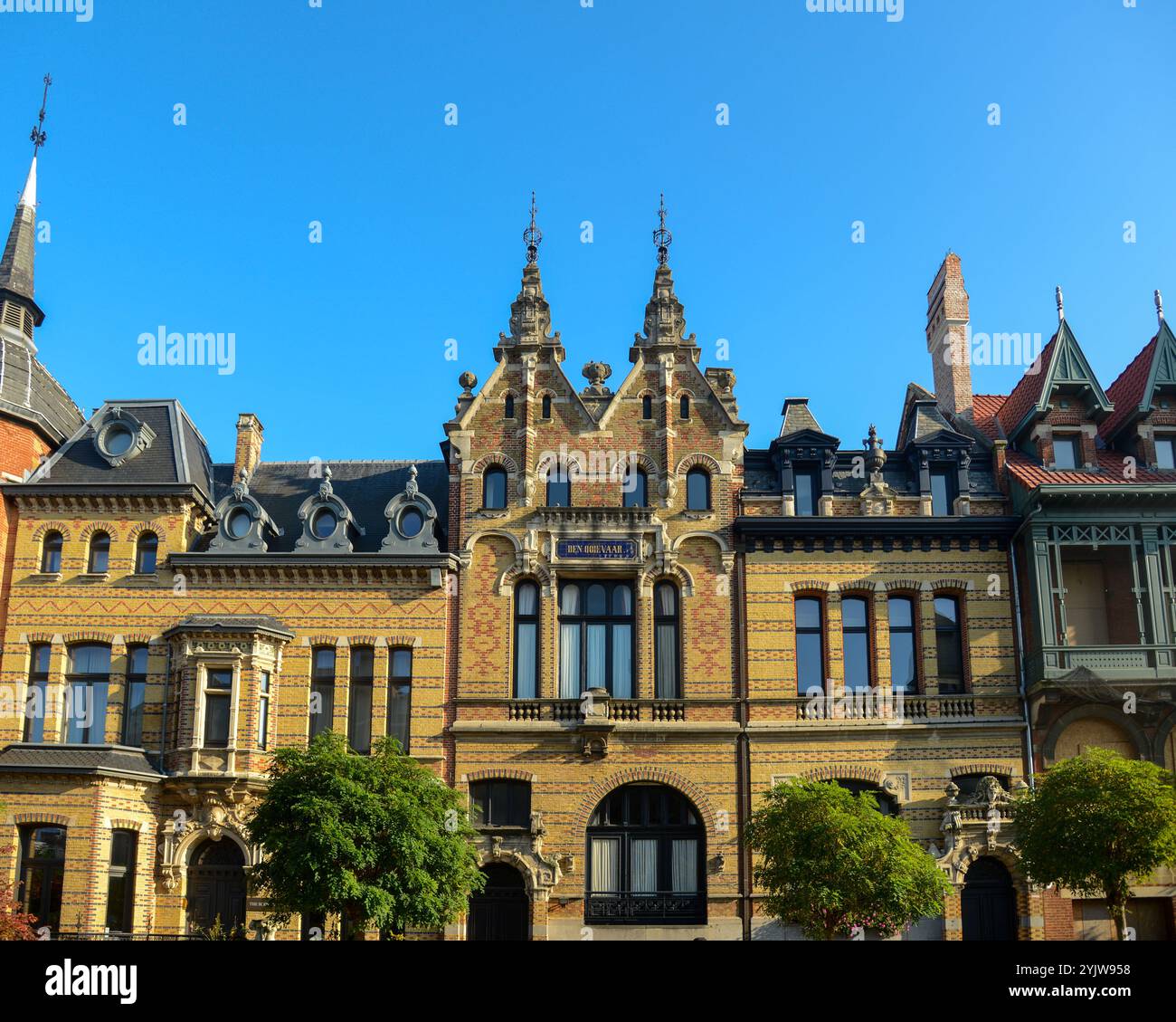 Jugendstilhäuser in Cogels-Osylei, Antwerpen, Belgien Stockfoto
