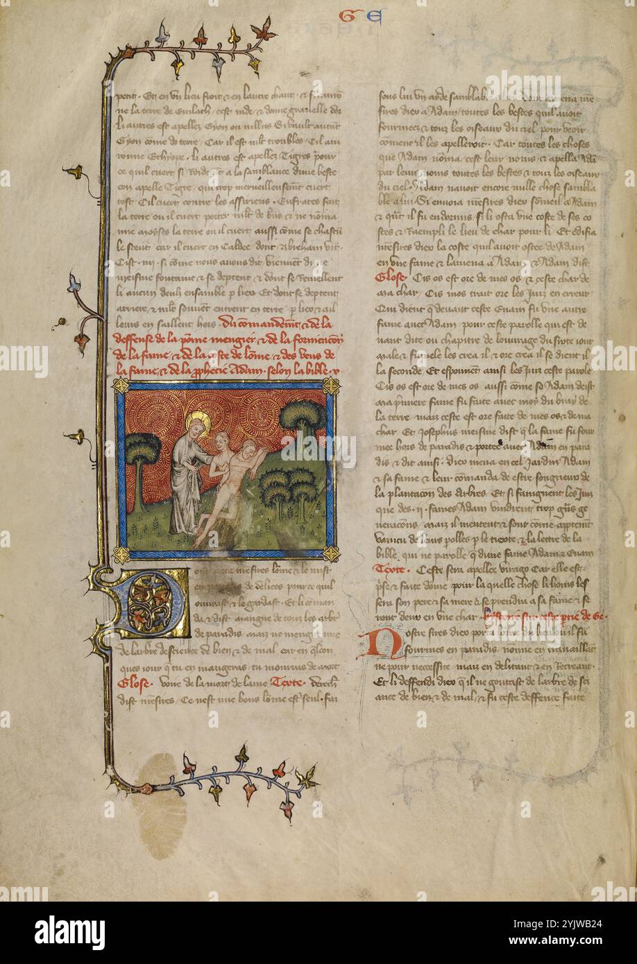 Die Erschaffung von Eva, um 1360-1370. Stockfoto