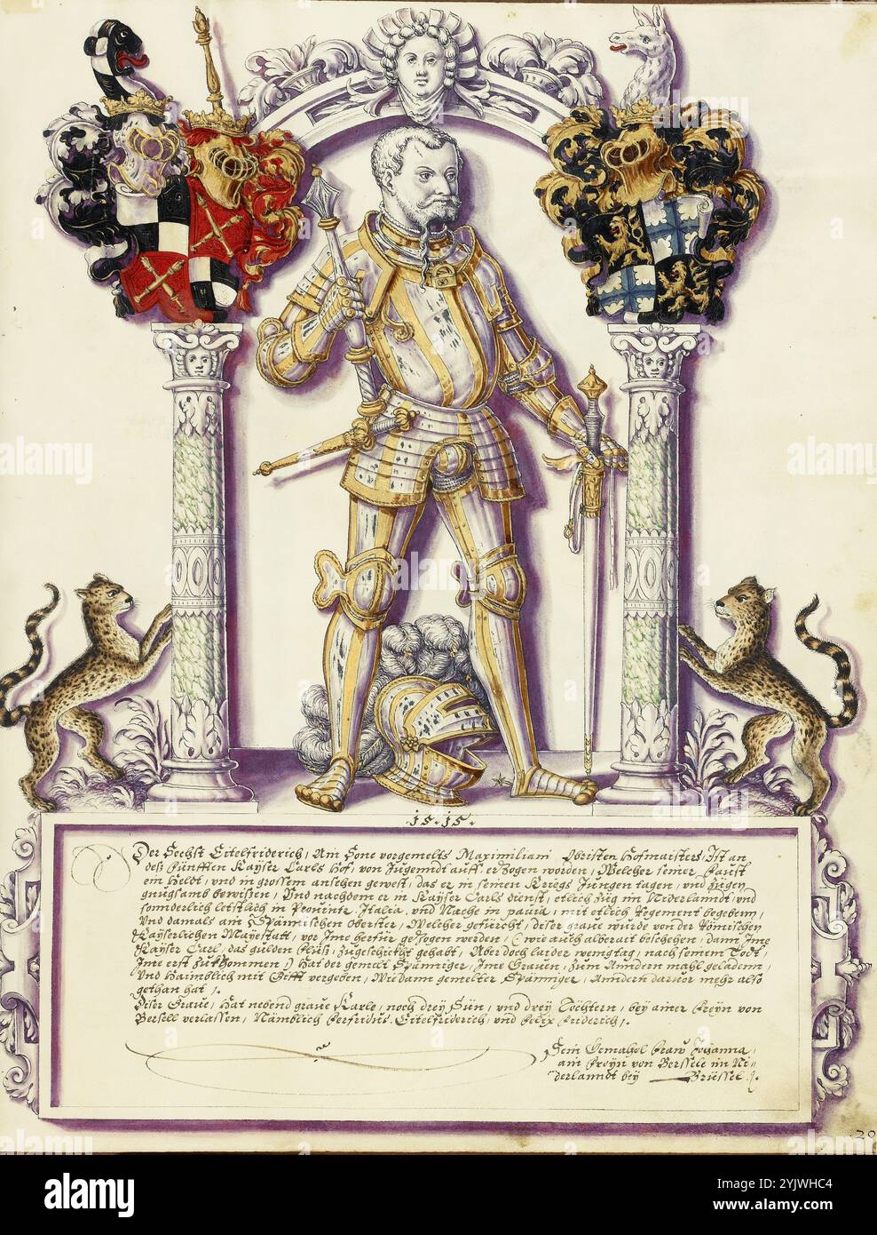 Eitelfriedrich VI. Hohenzollern; Chronik der Familie Hohenzollern, um 1572. Stockfoto