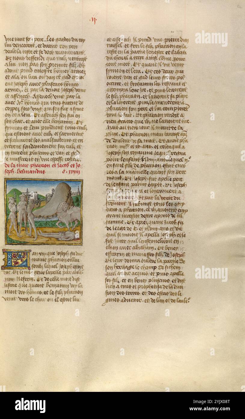 Der Mord an Pharaos Sohn, Miroir Historial, um 1475. Stockfoto
