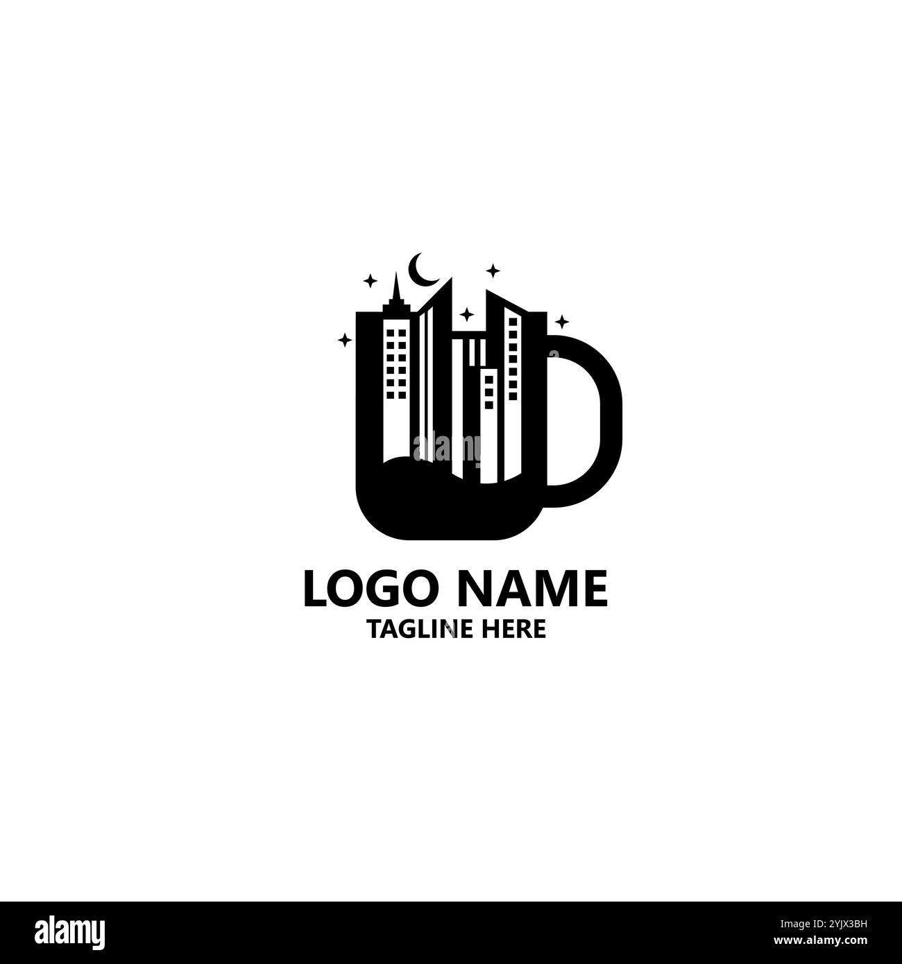 Becher City Logo Design Vektor Stock Vektor