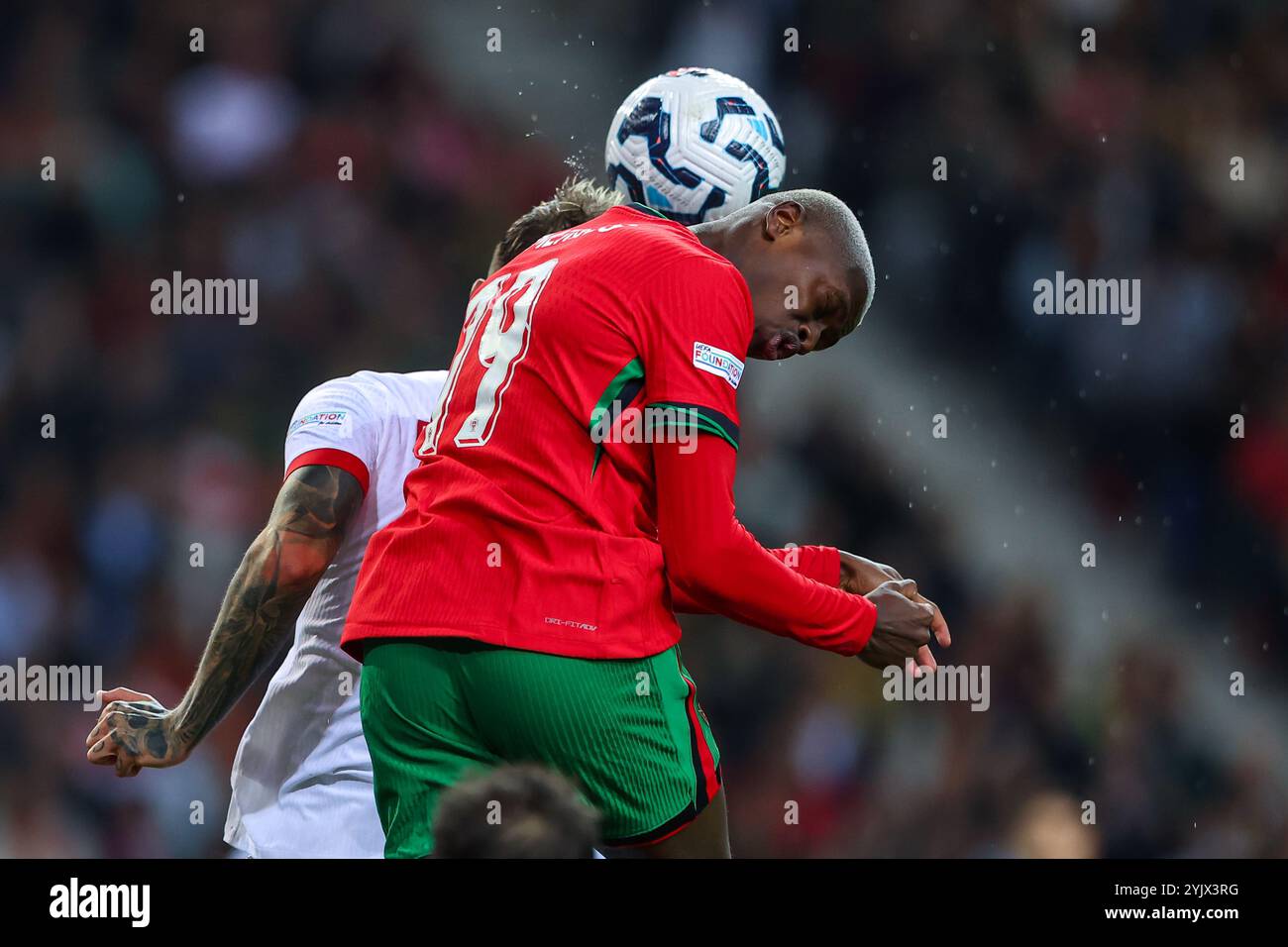 Dragon Stadium, Porto, Portugal. 15. November 2024. Von links nach rechts, Nuno Mendes bei der UEFA NATIONS LEAGUE Portugal gegen Polonia. Quelle: Victor Sousa/Alamy Live News Stockfoto