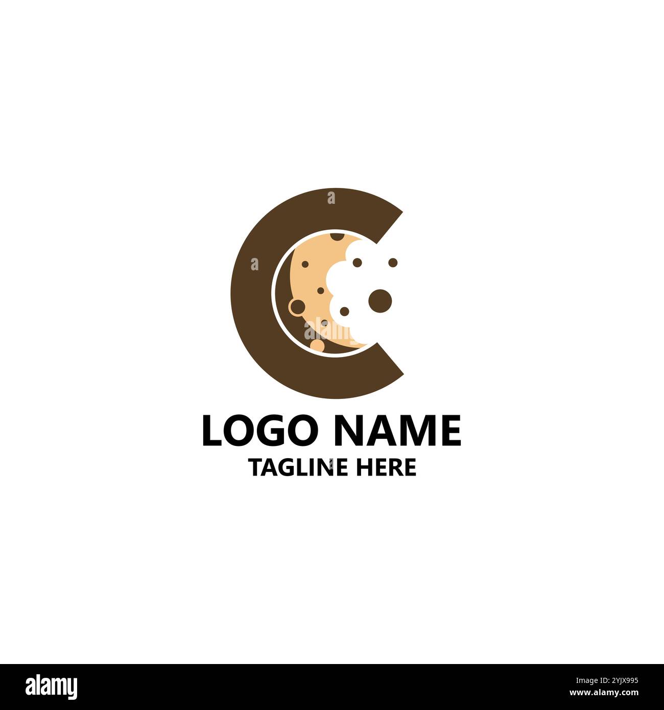 Letter C Cookies Logo Design Vektor Stock Vektor