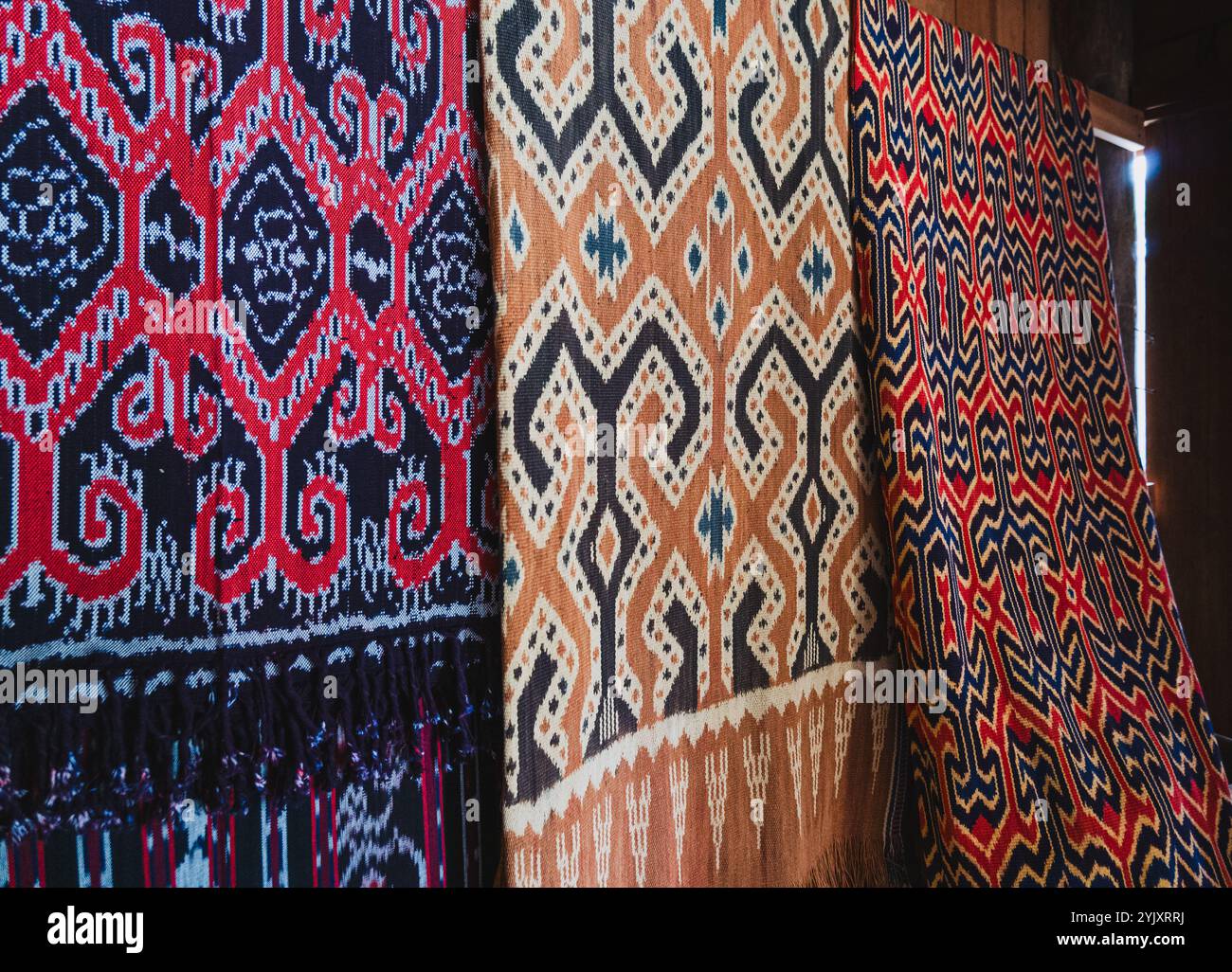 Sa'dan schönes und hochwertiges Tana Toraja Batiktuch, Süd-Sulawesi, Indonesien Stockfoto