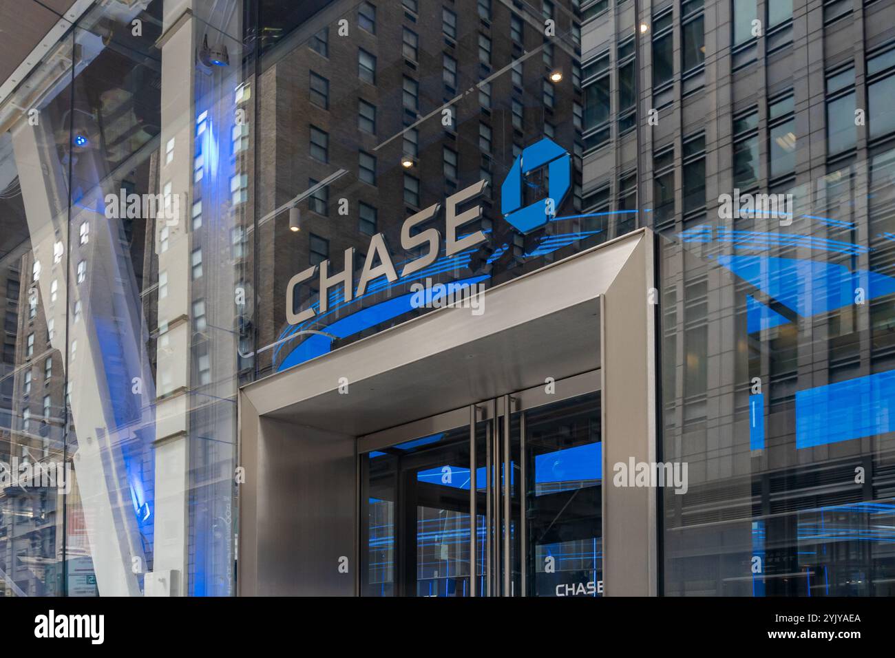 Eine Filiale der Chase Bank in New York City, NY, USA. Stockfoto