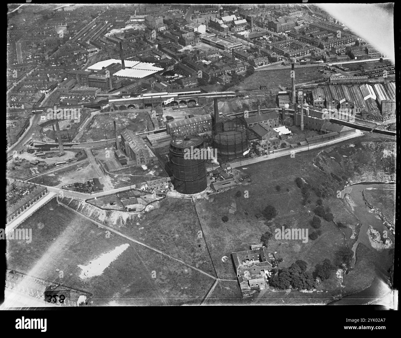 Hyde Gas Works and Environment, Hyde, Greater Manchester, 1930er Jahre. Stockfoto