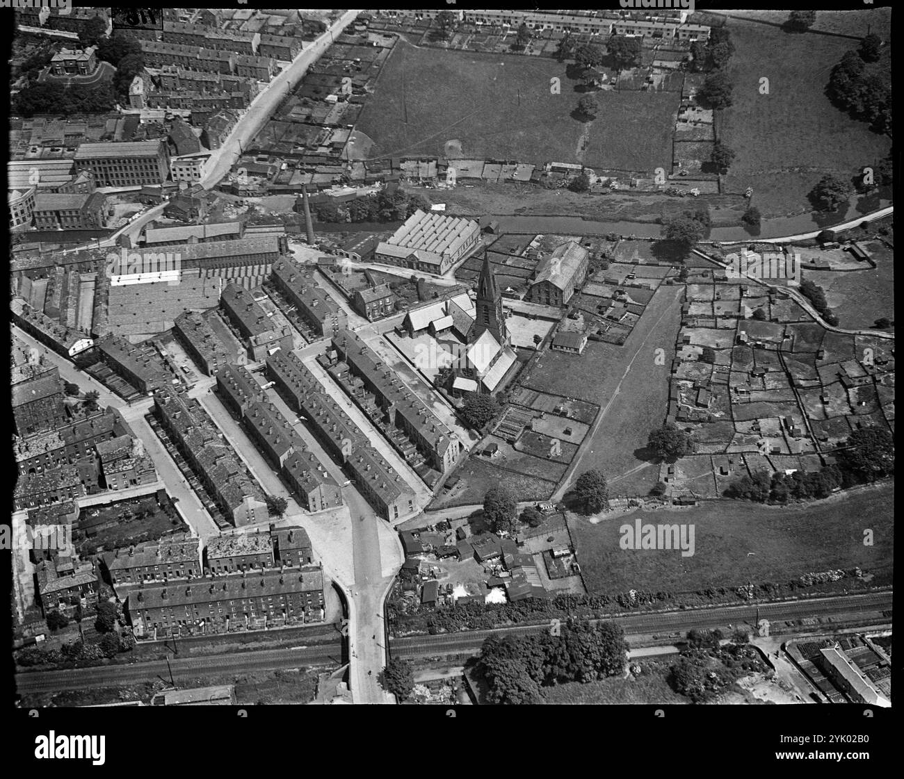 Holy Trinity Church and Environs, Bingley, West Yorkshire, 1930er Jahre. Stockfoto