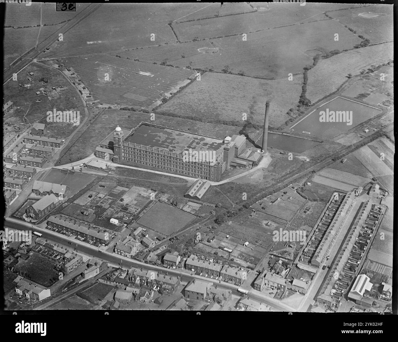 Bamber Bridge Cotton Mill, Bamber Bridge, Lancashire, 1930er Jahre. Stockfoto