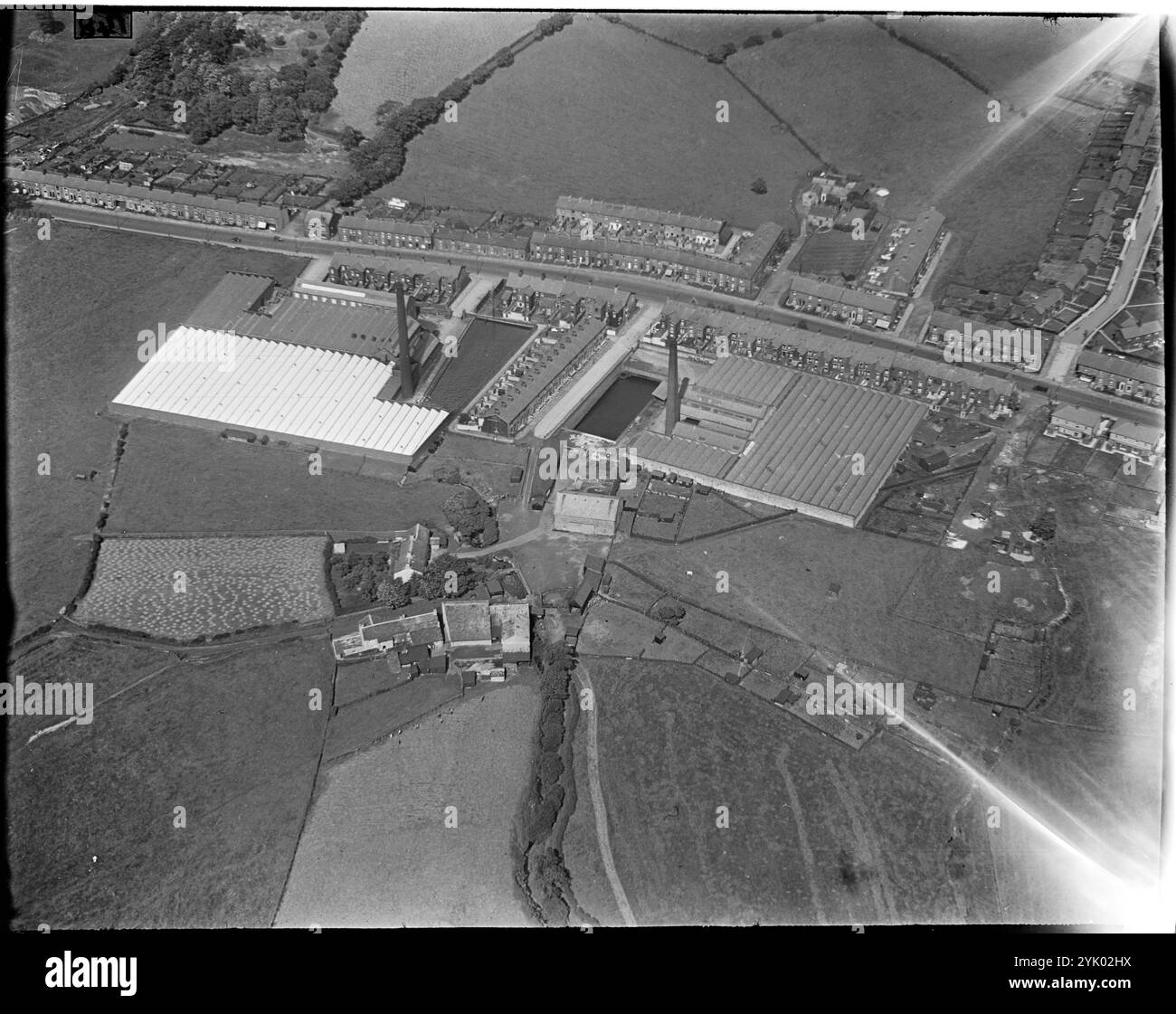 Anchor and Moss Bridge Mills, Moss Bridge, Lancashire, 1930er Jahre. Stockfoto