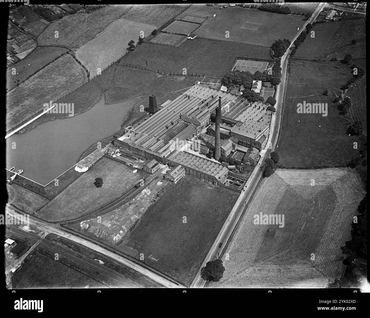 Green Lane Dye Works, Yeadon, West Yorkshire, 1930er Jahre. Stockfoto