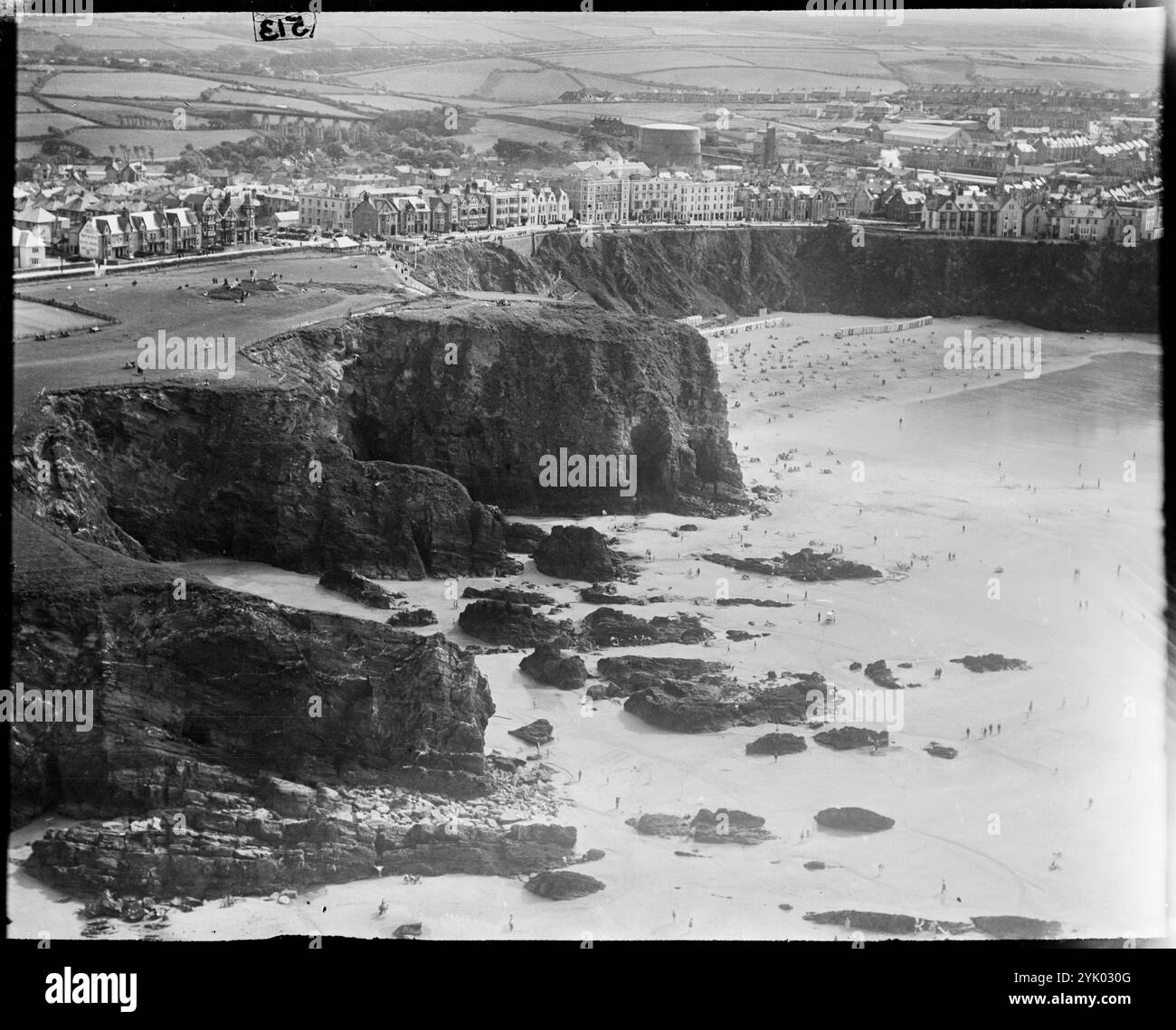 Tolcarne Beach, Newquay, Cornwall, 1930er Jahre. Stockfoto