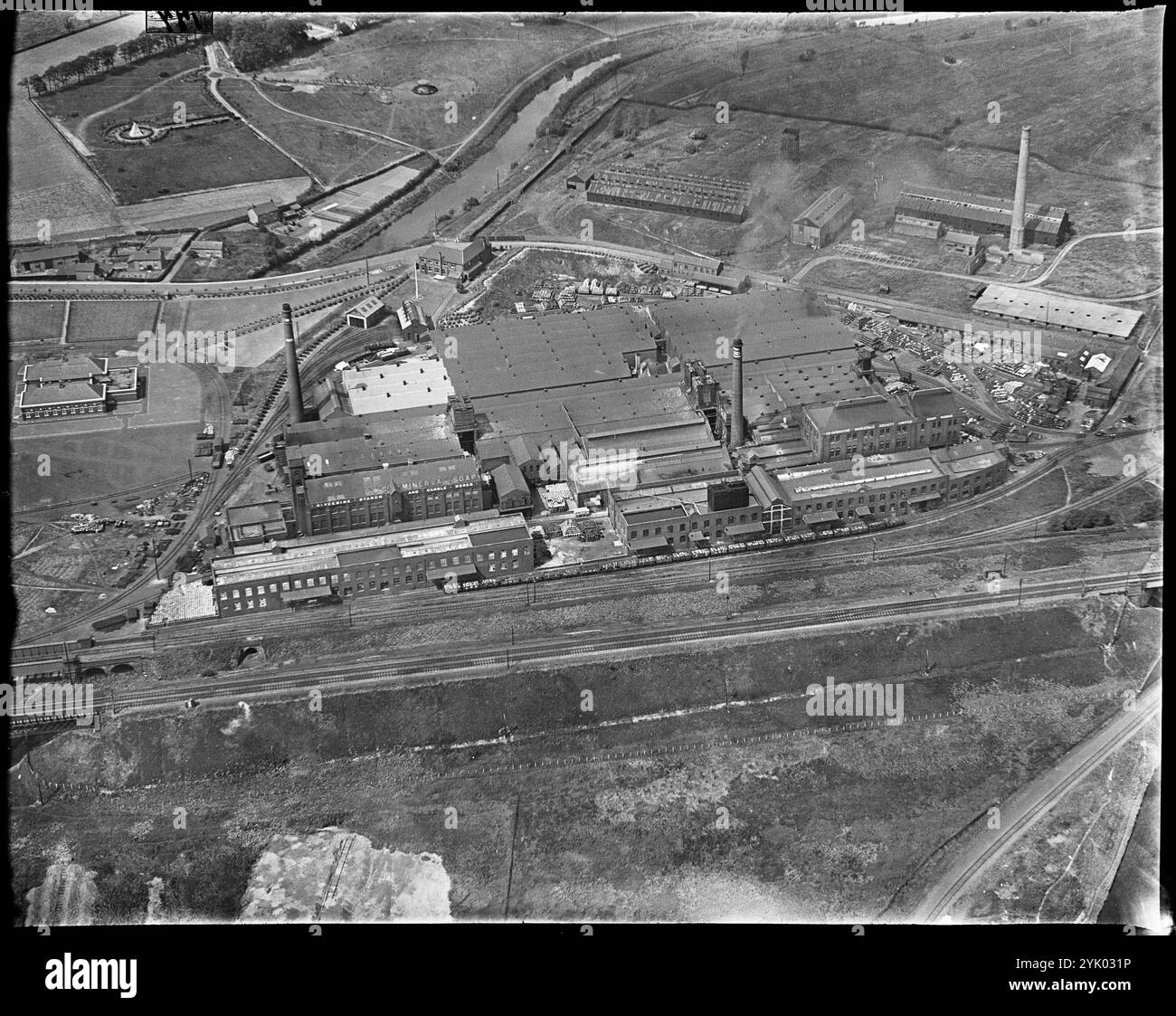 The Co-operative Wholesale Society Ltd Soap and Candle Works, Irlam, Greater Manchester, 1930er Jahre. Stockfoto