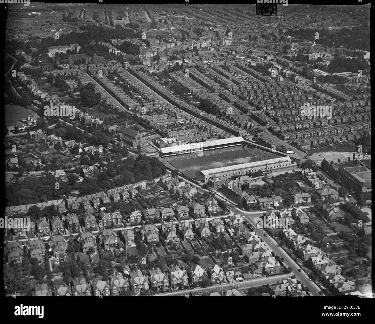 Dell Football Ground and Environs, Southampton, Hampshire, 1930er Jahre. Stockfoto