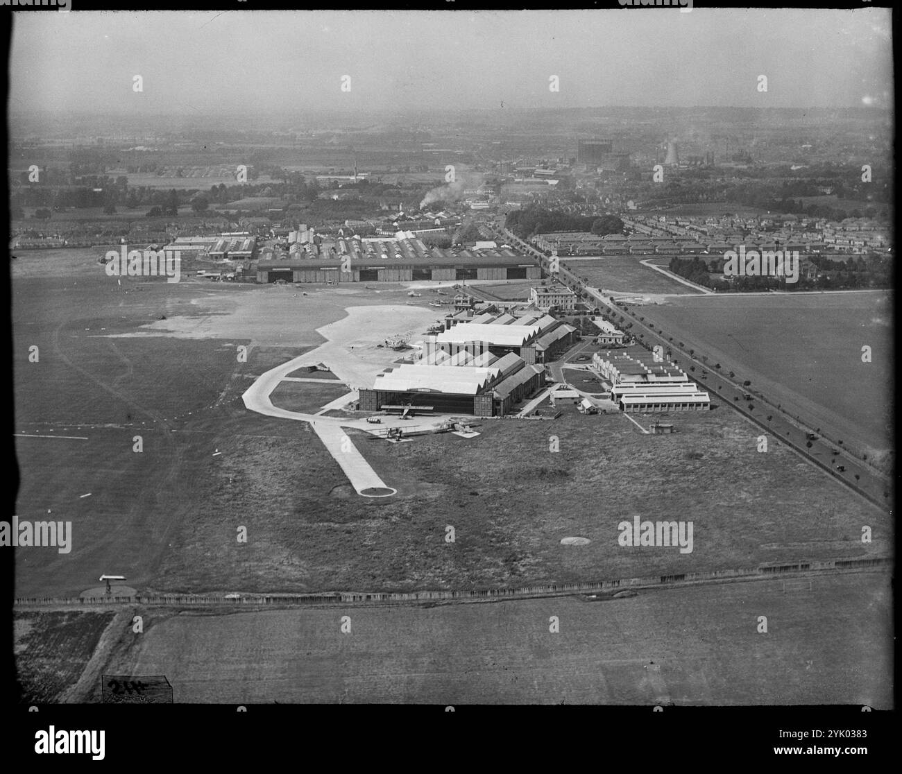 Blick nach Norden über den Flughafen Croydon, Croydon, London, 1930er Jahre. Stockfoto