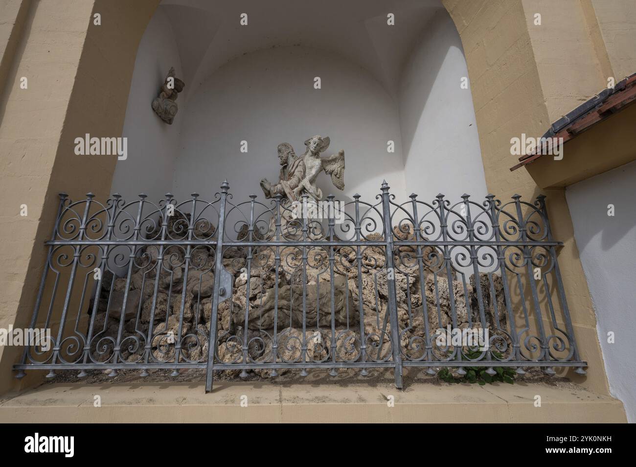 Historische Darstellung des Ölbergs in der St. Kilianskirche, Pretzfeld, Oberfranken, Bayern, Deutschland Europa Stockfoto