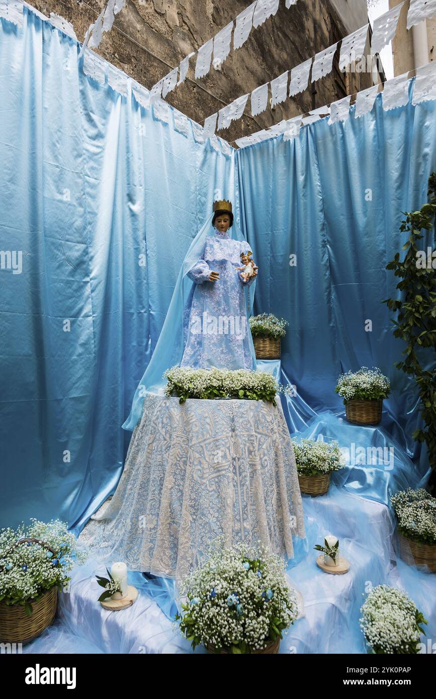 Madonna, fest der Madonna von Regnos Altos, Bosa, Bezirk Oristano, Sardinien, Italien, Europa Stockfoto