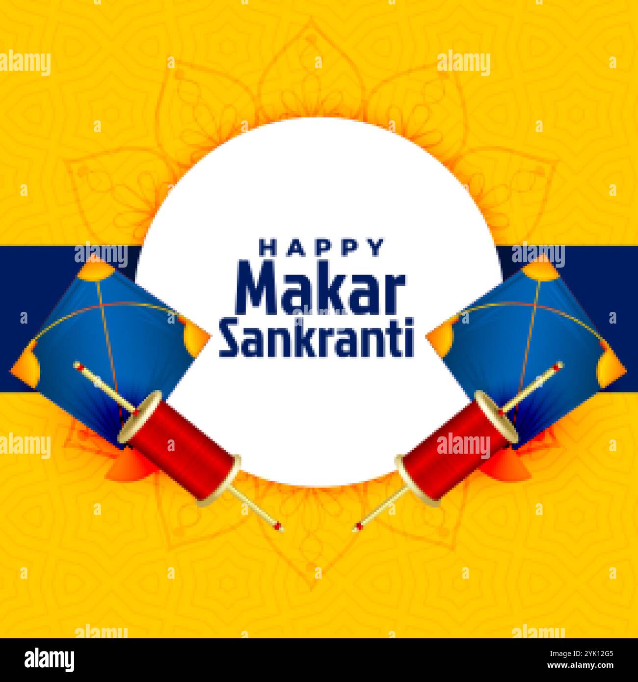 Happy Makar Sankranti festival Karte mit Drachen design Stock Vektor