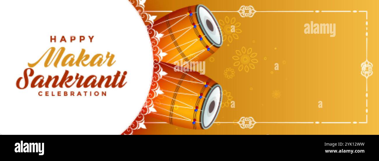 Makar Sankranti feier Banner mit Text Raum Stock Vektor