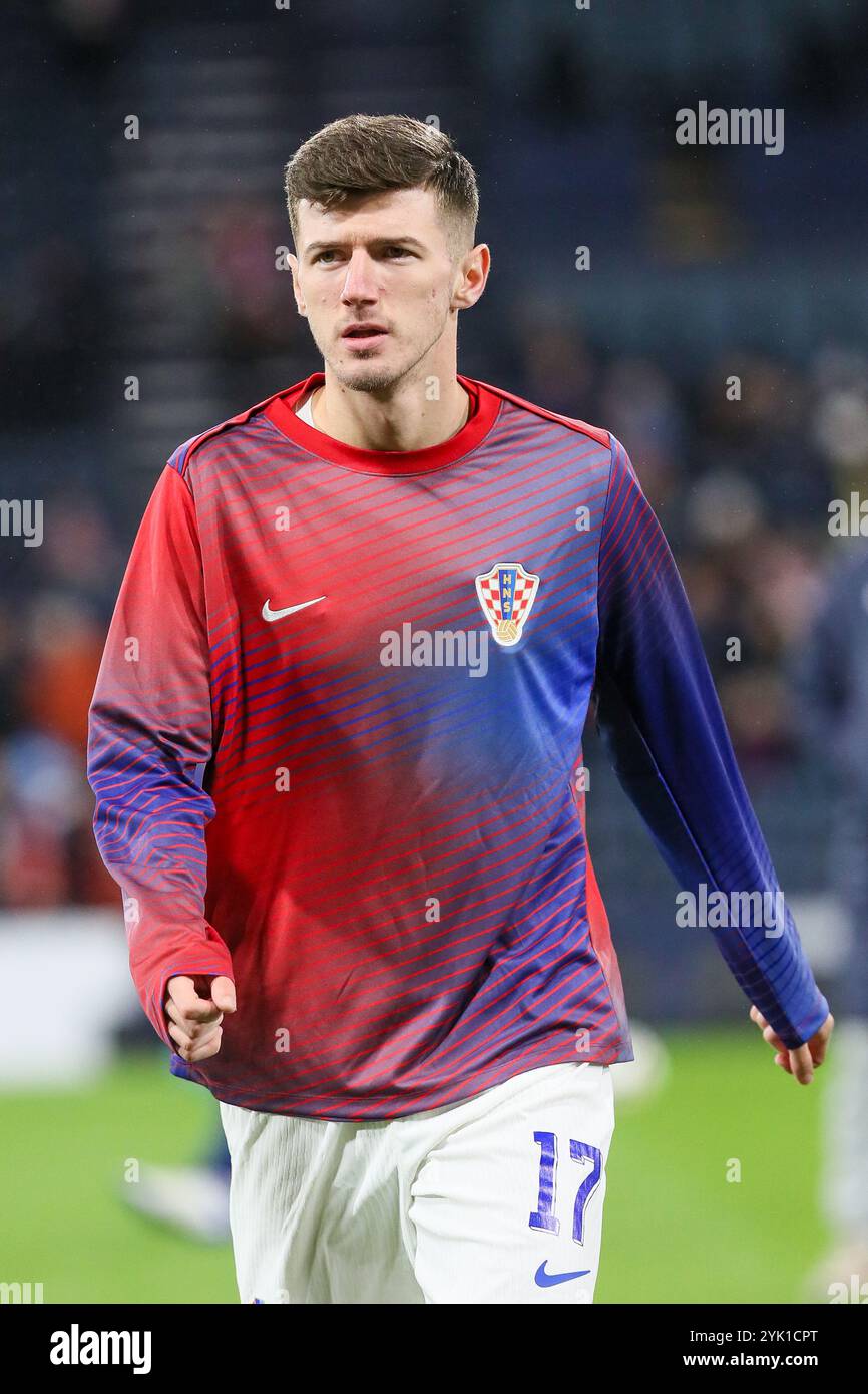 PETAR SUCIC, kroatischer Fußballprofi im Training bei einem Vorspiel-Aufwärmtraining. Stockfoto