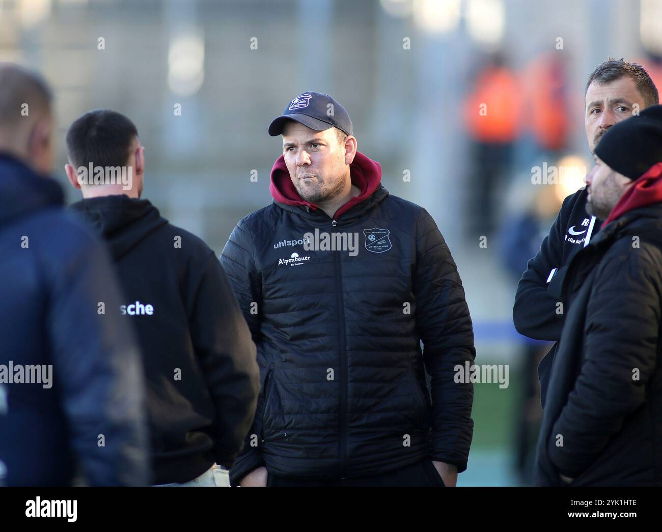 München, Deutschland, 16. November 2024: Fussball, Herren, Toto-Pokal, Viertelfinale, BFV, Saison 2024/2025, TSV 1860 München - SpVgg Unterhaching, Grünwalder Stadion Marc Unterberger, Trainer (SpVgg Unterhaching) Kopf, Oberkörper, stehend Stockfoto