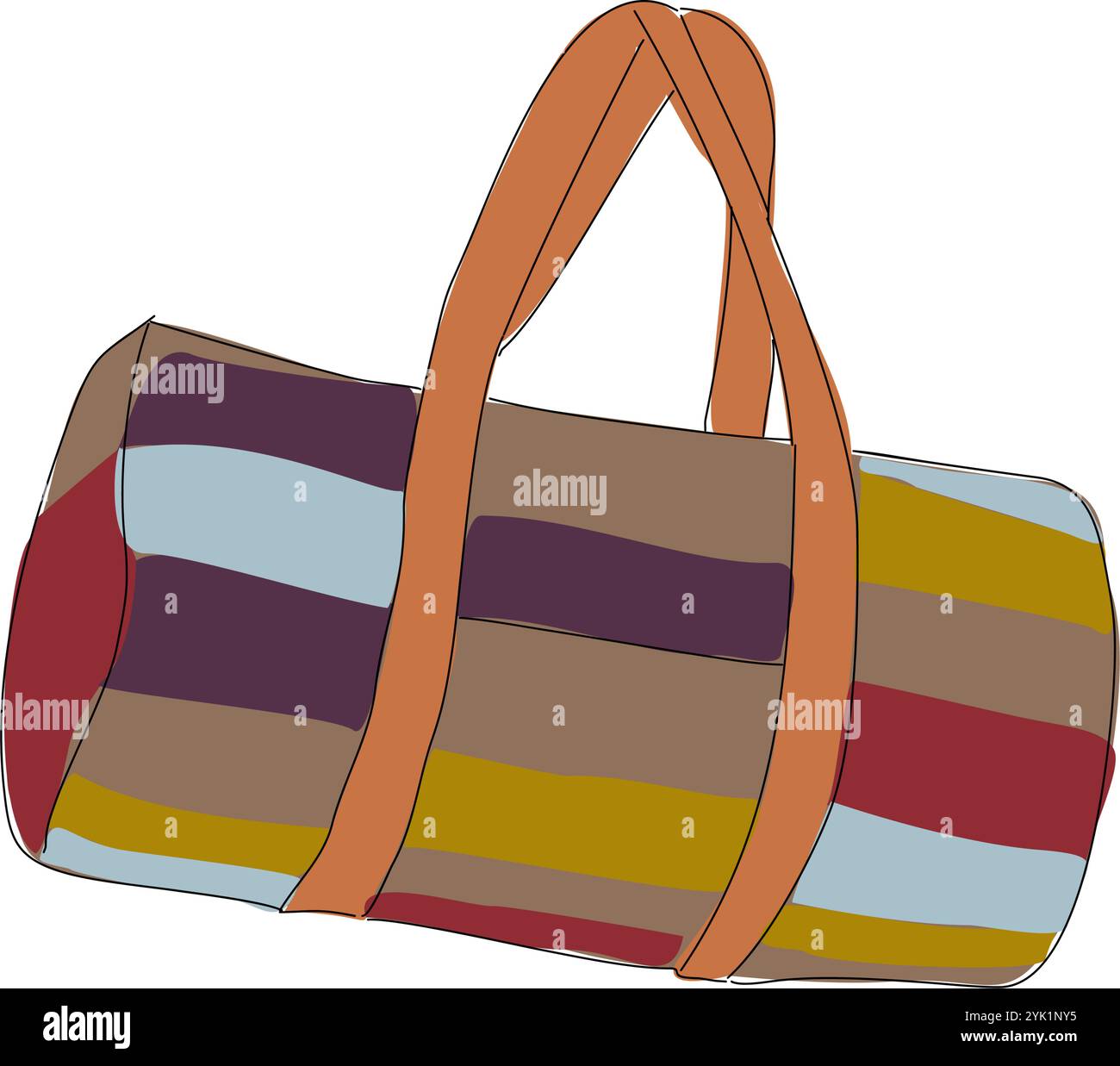 Bunte flache Vektor-Illustration der Reisetasche Stock Vektor