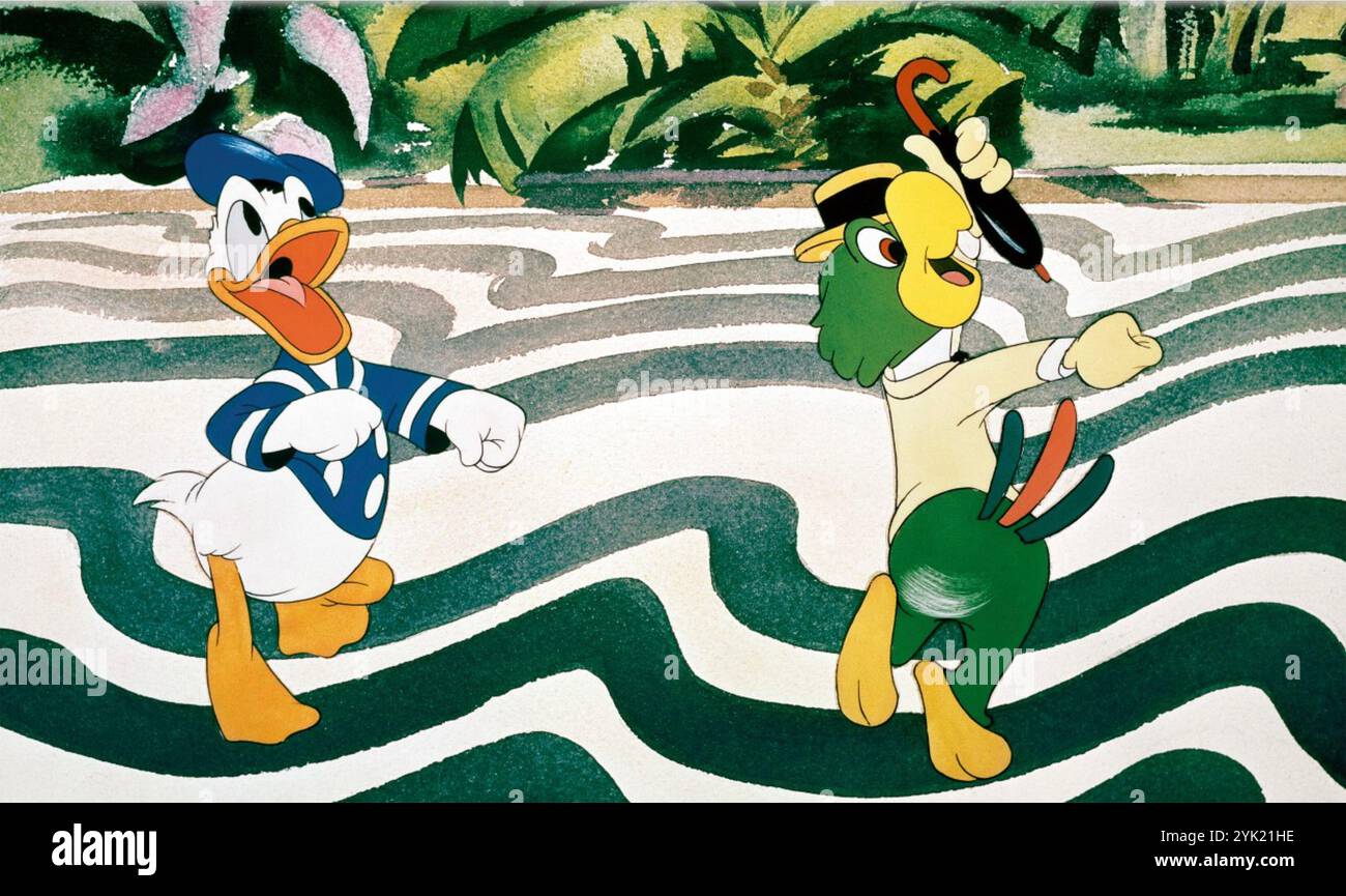 SALUDOS AMIGOS 1942 Walt Disney Live-Actiomn/Animationsfilm mit Donald Duck und José Carioca Stockfoto