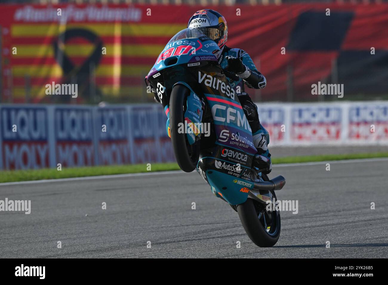 Barcelona, Spanien. November 2024. Qualifikation für den Motul Solidarity Grand Prix von Barcelona der MotoGP auf dem Barcelona-Catalunya Circuit. November 2024. Im Bild: Moto 3 David Alonso Clasificacion del Gran Premio Solidario Motul de MotoGP de Barcelona en el Circuito de Barcelona-Catalunya. 16 de Noviembre de 2024 POOL/ MotoGP.com/Cordon Pressebilder sind nur für redaktionelle Zwecke bestimmt. Obligatorischer Vermerk: © MotoGP.com Credit: CORDON PRESS/Alamy Live News Stockfoto