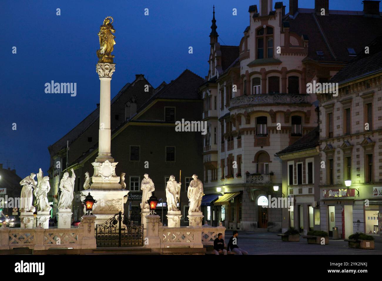 Slowenien, Maribor, Hauptplatz, Pestsäule Stockfoto