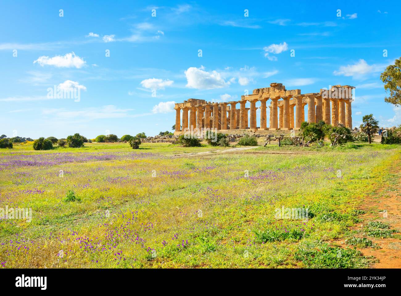Tempel der Hera oder Tempel E, Archäologischer Park Selinunte, Selinunte, Bezirk Trapani, Sizilien, Italien Stockfoto