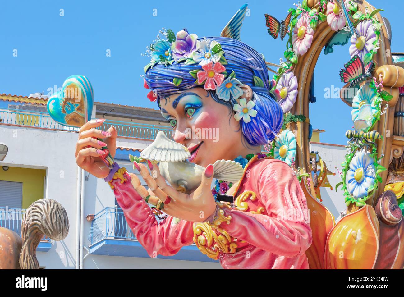 Karnevalswagen, Sciacca, Landkreis Agrigento, Sizilien, Italien Stockfoto