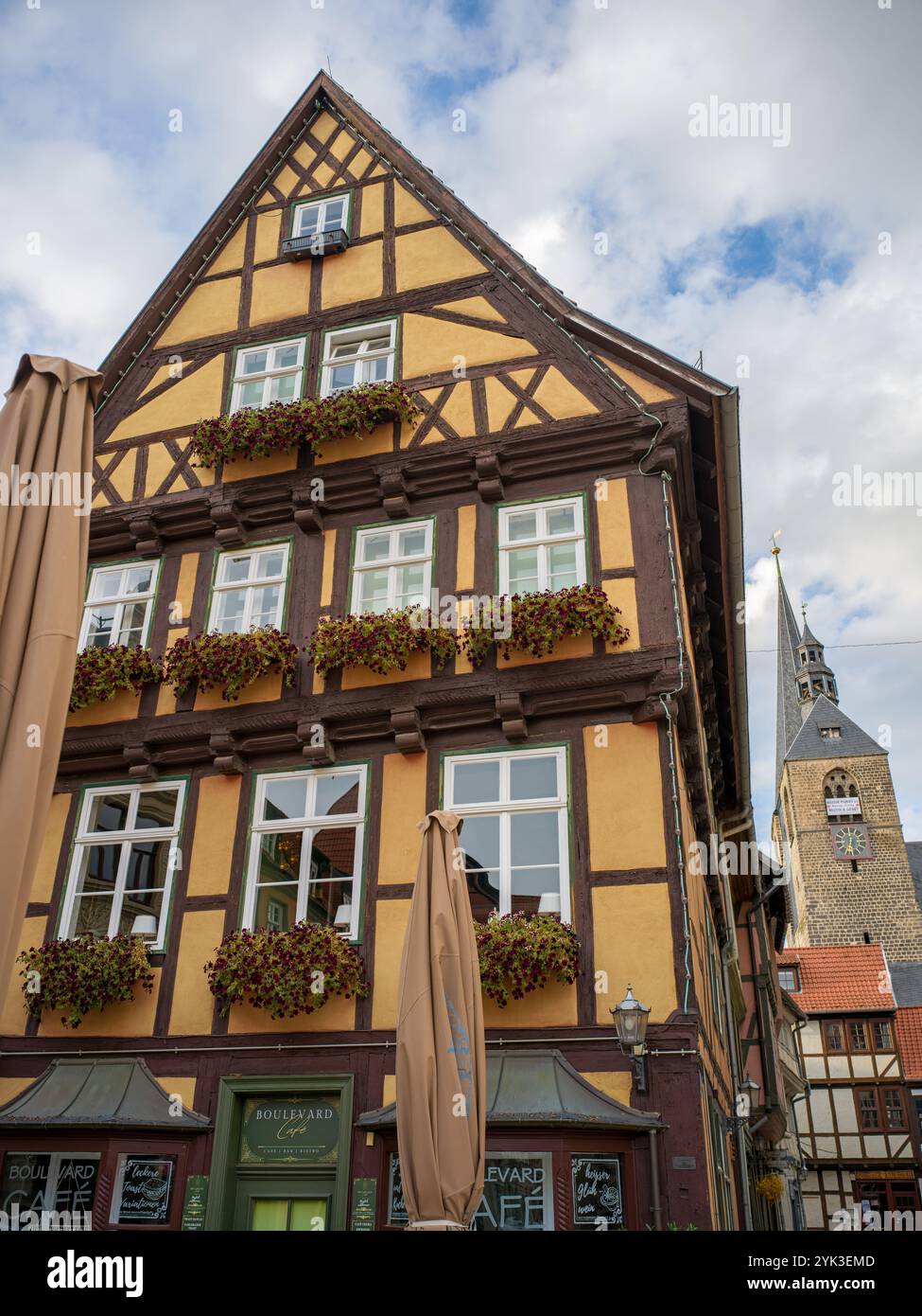 Weltkulturerbestadt Quedlinburg, Harz, Sachsen-Anhalt, Mitteldeutschland, Deutschland, Europa Stockfoto