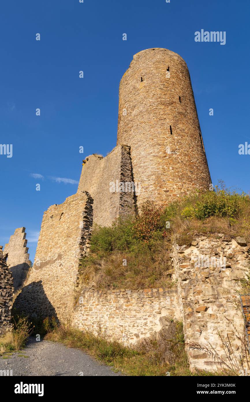 Auf der Löwenburg in Monreal, Landkreis Mayen-Koblenz, Rheinland-Pfalz, Deutschland Stockfoto