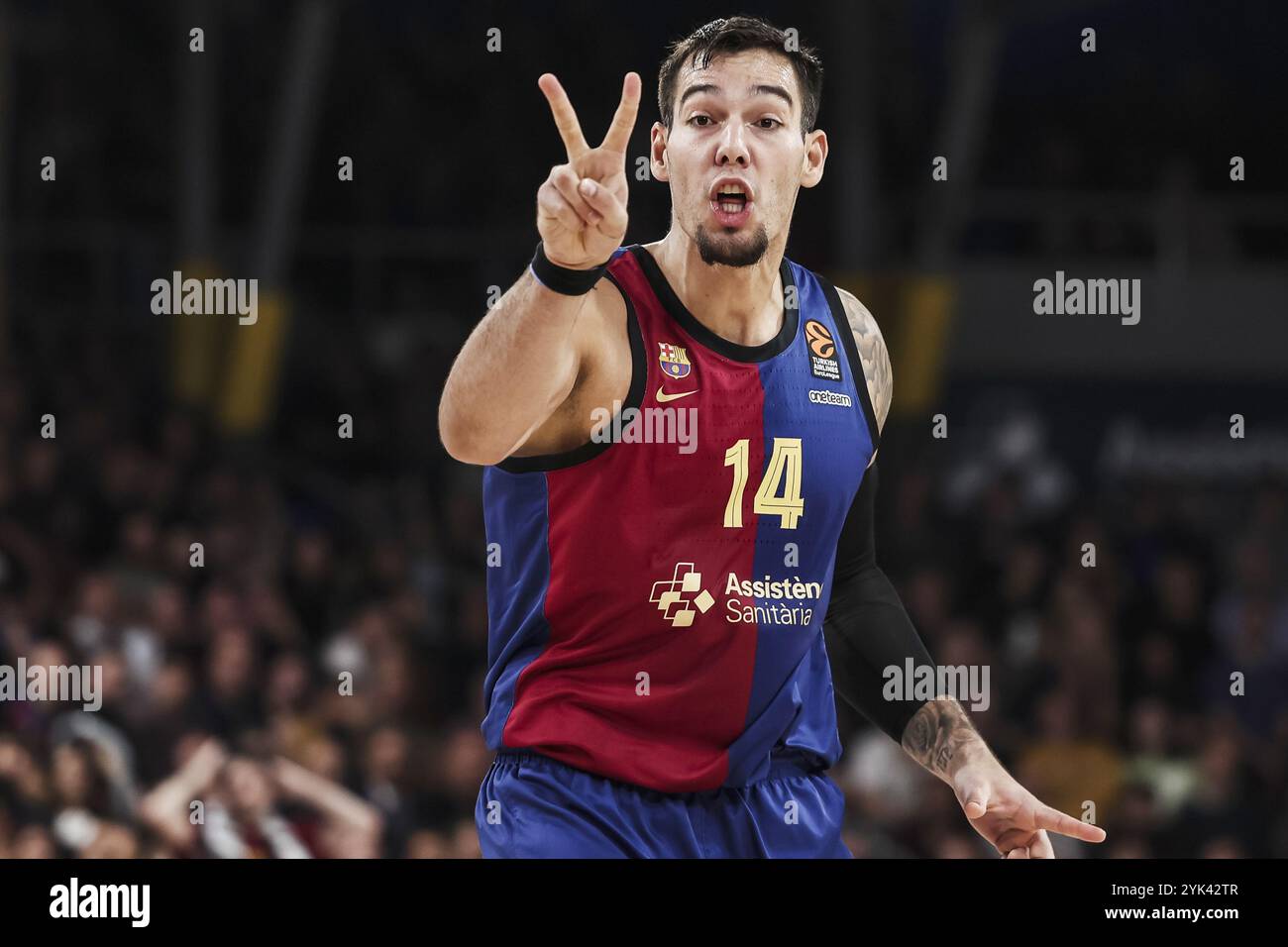 Willy Hernangomez vom FC Barcelona während des Basketballspiels der Turkish Airlines Euroleague zwischen dem FC Barcelona und Paris Basketball am 15. November 2024 im Palau Blaugrana in Barcelona, Spanien Stockfoto