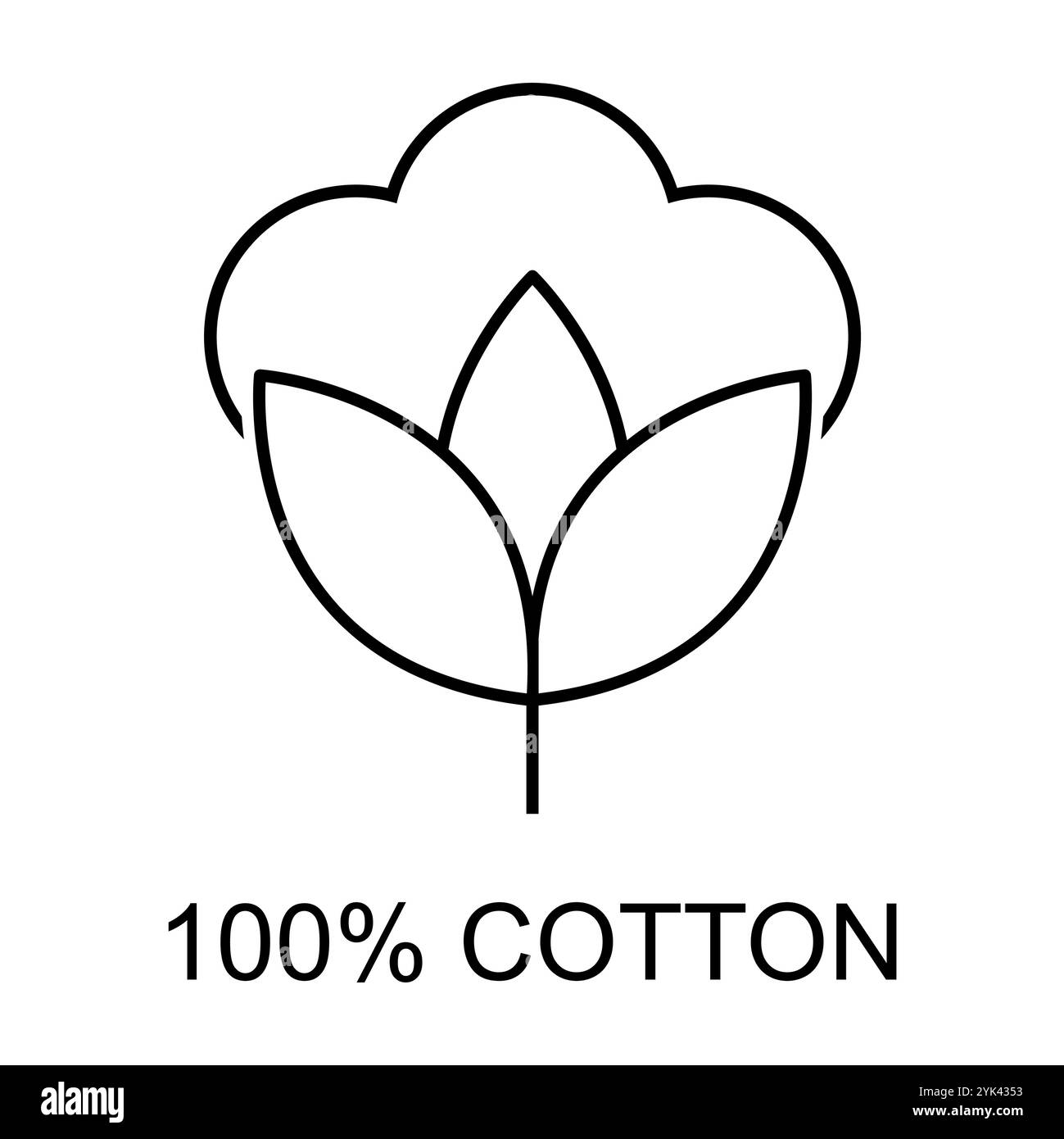 Bio-Baumwollsymbol, natürliches Kleidungssymbol, Web-Grafik-Vektordarstellung. Stock Vektor