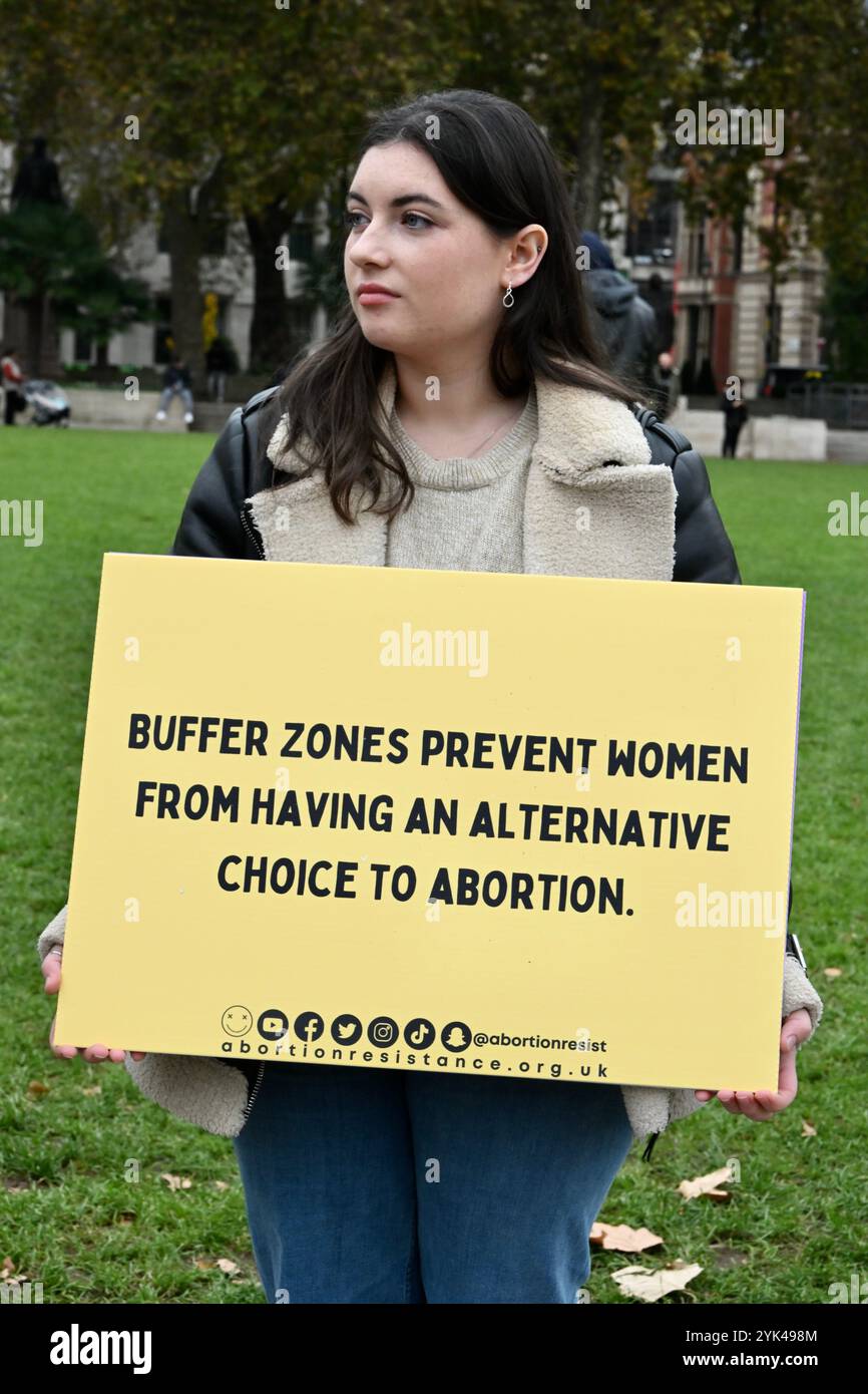 Protest gegen die Einführung von Abtreibungspufferzonen, Parliament Square, Westminster, London, UK Stockfoto