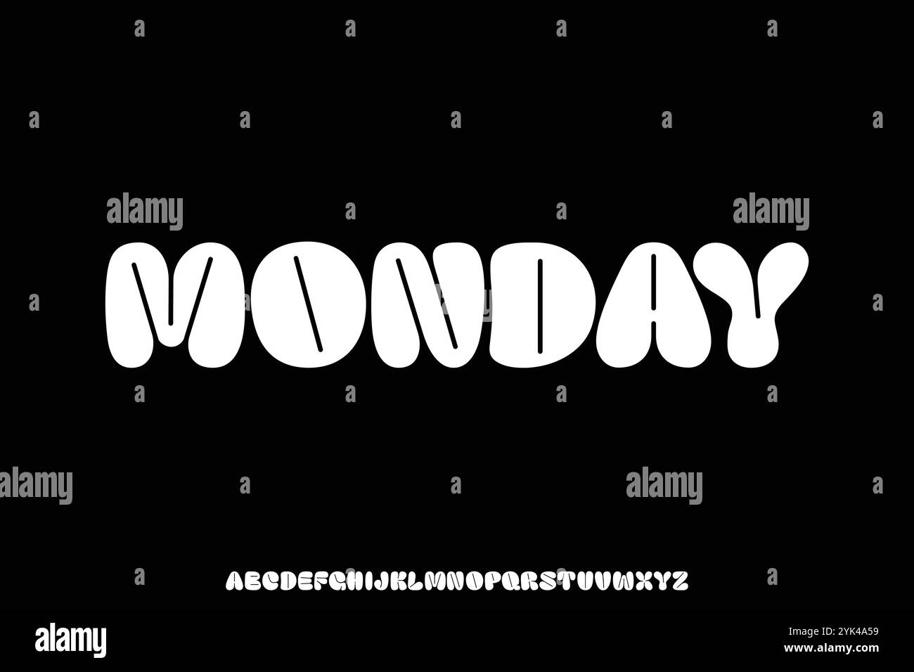 Moderne trendige Bubble-Stil Alphabet-Anzeige Schriftvektor-Illustration Stock Vektor