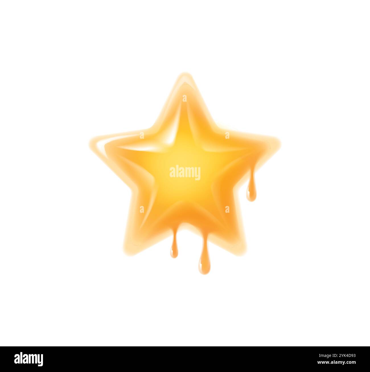 Tropfstern. Schwarz blutende Hochglanzsternform mit Bluttropfen Stock Vektor