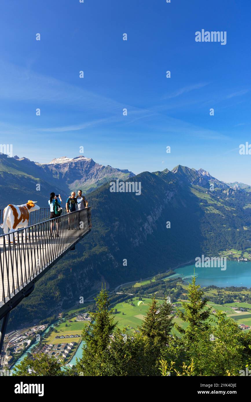Menschen in Harder Kulm, Interlaken, Jungfrau Region, Berner Oberland, Schweiz Stockfoto