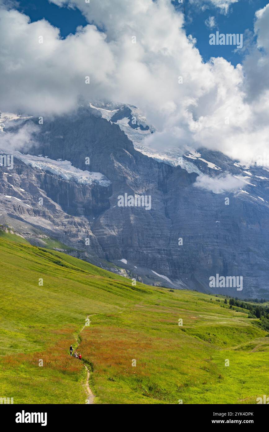 Wanderwege, kleine Scheidigg, Jungfrau Region, Berner Oberland, Schweiz Stockfoto