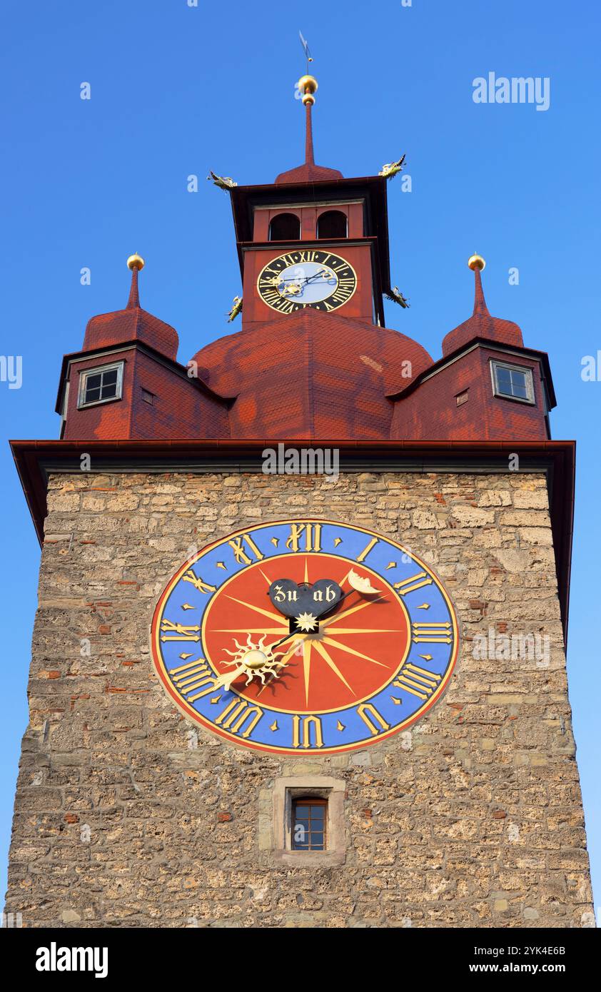 Turm des Rathauses, Luzern, Schweiz Stockfoto