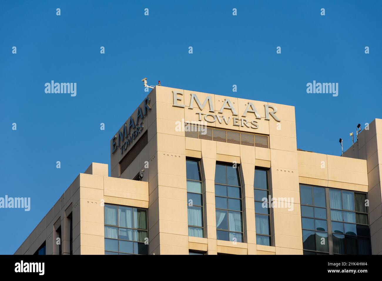 Emaar Towers in Riggat Al Buteen in Dubai City, Vereinigte Arabische Emirate. Stockfoto