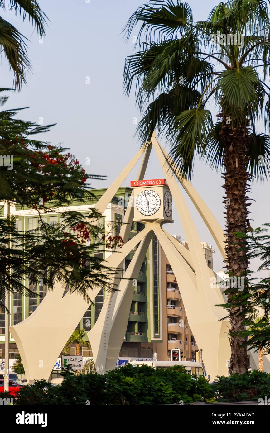 Deira Uhrturm. Ein berühmtes Wahrzeichen in Dubai City, Vereinigte Arabische Emirate Stockfoto