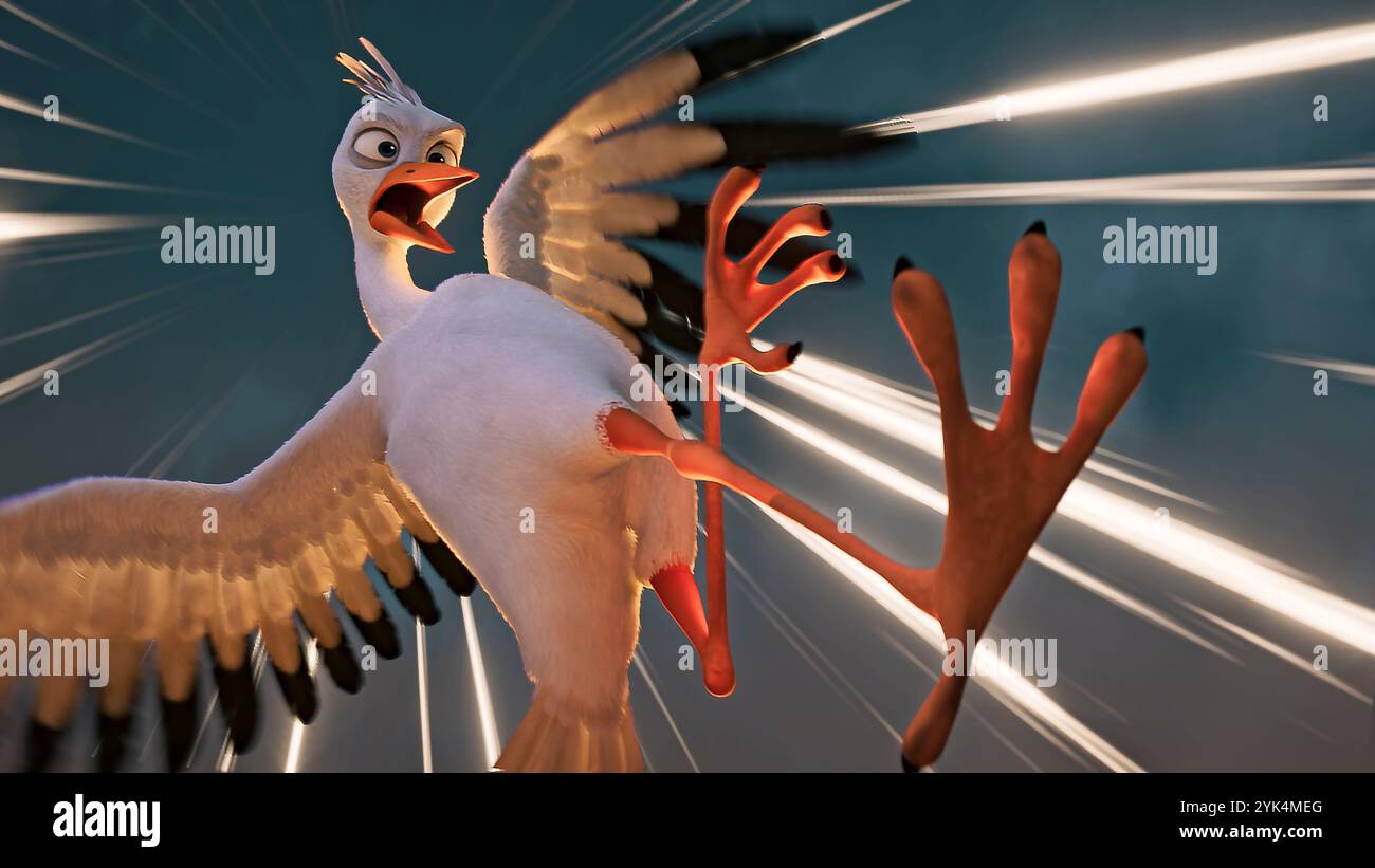 RICHARD DER STORCH UND DAS GEHEIMNIS DES GROSSEN JUWELS (2023) – ORIGINALTITEL: UBERFLIEGER 2-DAS GEHEIMNIS DES GROBEN JUWELS – REGIE: BENJAMIN QUABECK UND METTE RANK TANGE. Quelle: Knudsen Pictures / Walking The Dog / Album Stockfoto