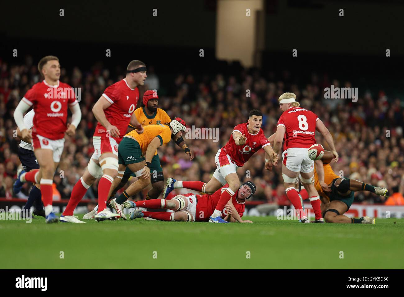 Ellis Bevan aus Wales in Aktion. Wales V, Australien. , . bild von Andrew Orchard/Andrew Orchard Sportfotografie/Alamy Live News Credit: Andrew Orchard Sportfotografie/Alamy Live News Stockfoto